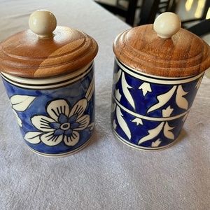 Set of 2 Ceramic Canisters